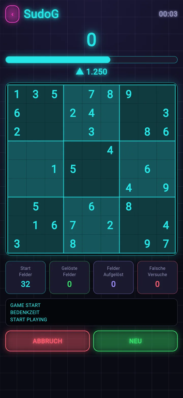 SudoG: Sudoku auf Zeit mit Punktestand